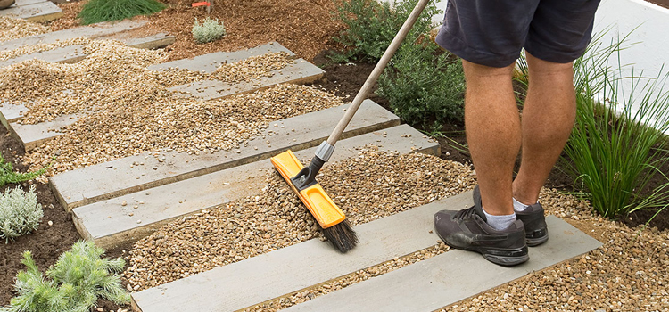 La Puente timber sleepers driveway crack filling